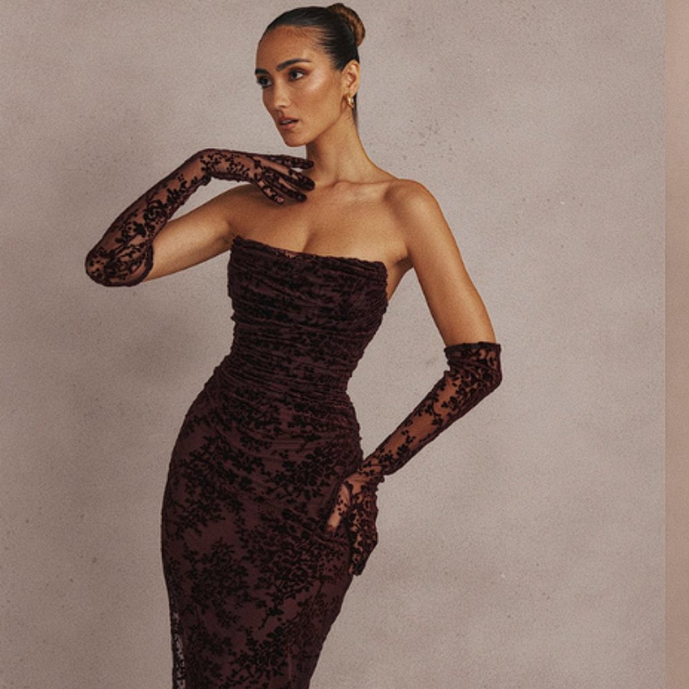 House of CB 'Isadora' Black Cherry Devour Corset Dress NWT - Picture 1 of 12